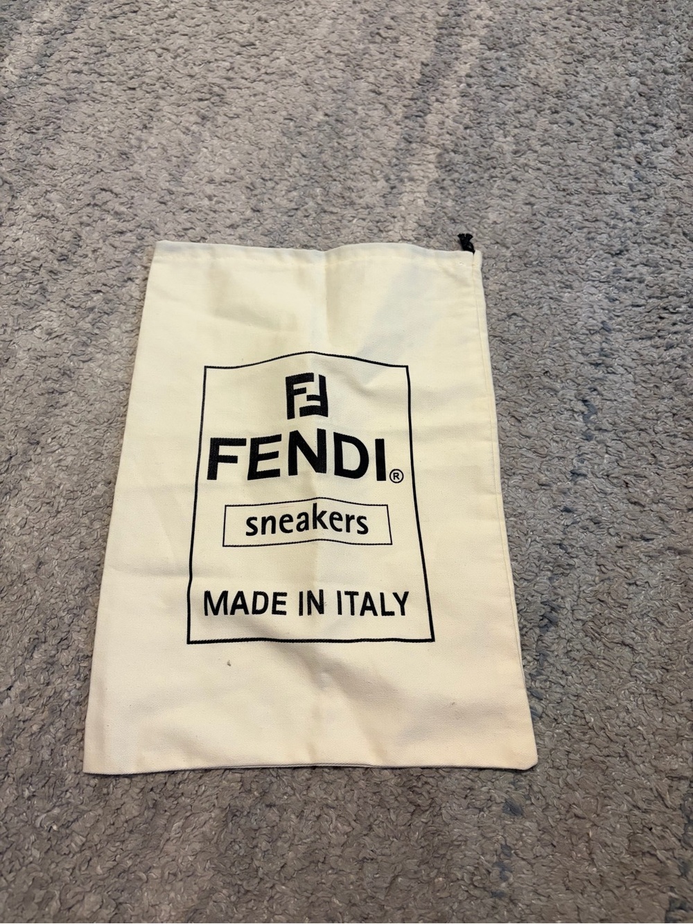 Authentic Fendi Sneaker Dust Bag Cream Cotton Storage Pouch Replacement 10x15.5"
